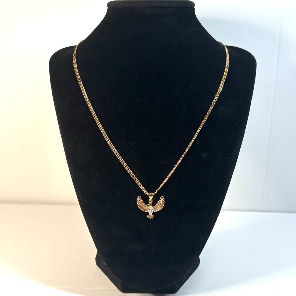 18k rose gold-plated eagle pendant necklace - Picture 4 of 5